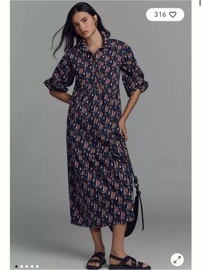 Anthropologie Bettina Dress Sailboat Print
